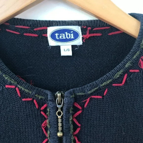 Vintage Tabi Floral Embroidered Granny  Zip Cardigan - Picture 13 of 13